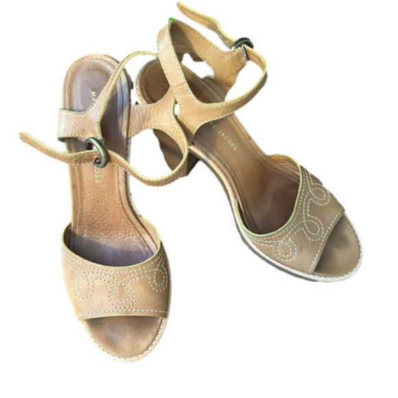 Marc by Marc Jacobs bohemian leather square platform heels - Picture 2 of 5